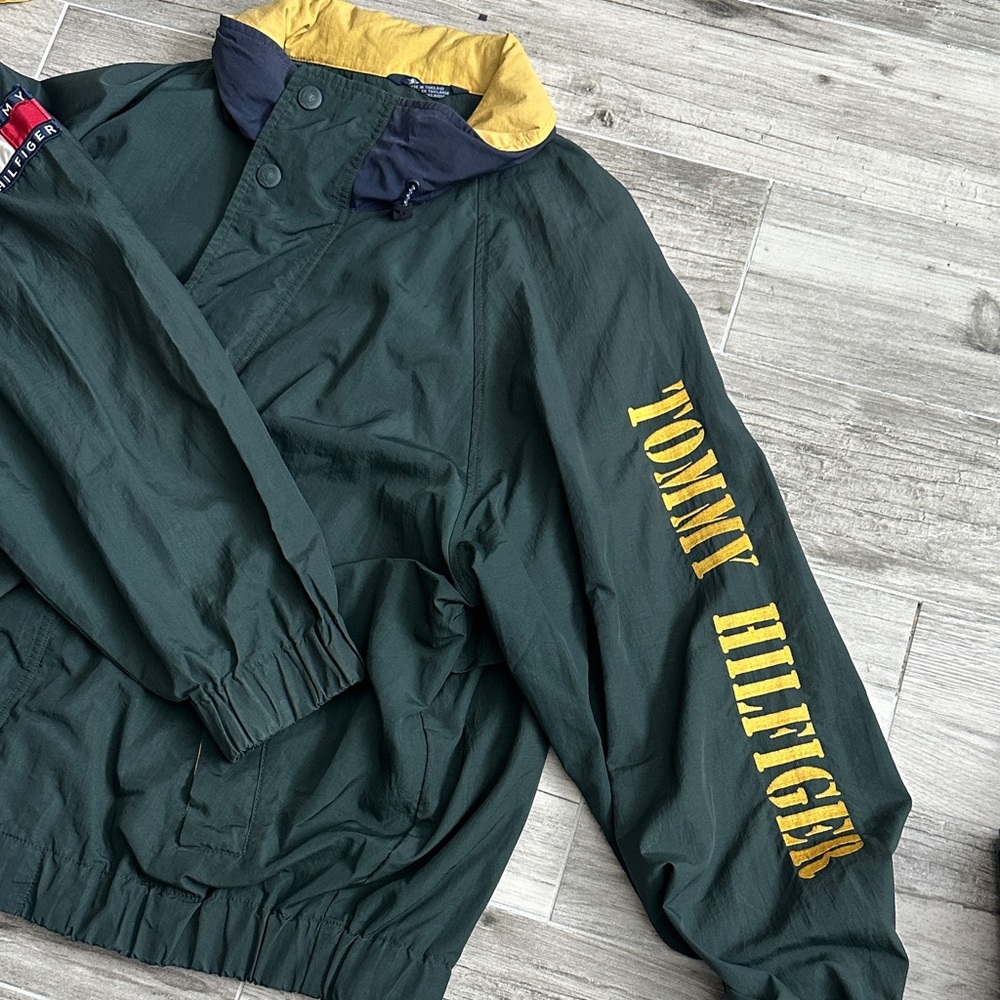 Tommy Hilfiger Dark Green Jacket with Yellow Details